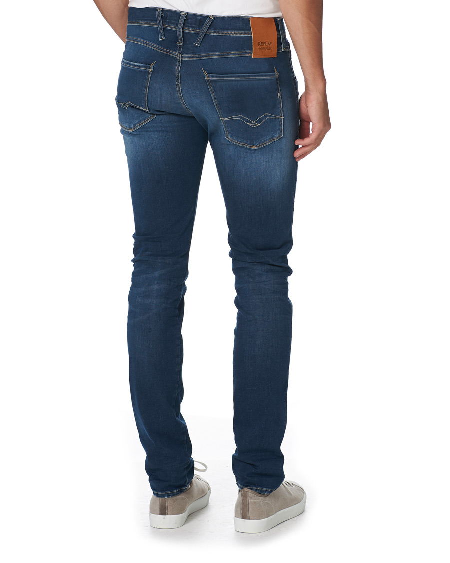 Herre | Jeans | Replay | Anbass Hyperflex Destroyed Jeans Blue