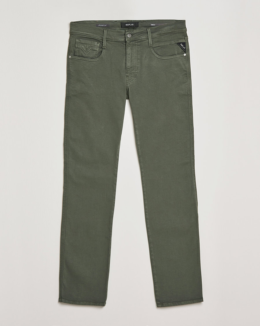 Herre | Bukser | Replay | Anbass Hyperflex X.Lite 5-Pocket Pants Olive Green
