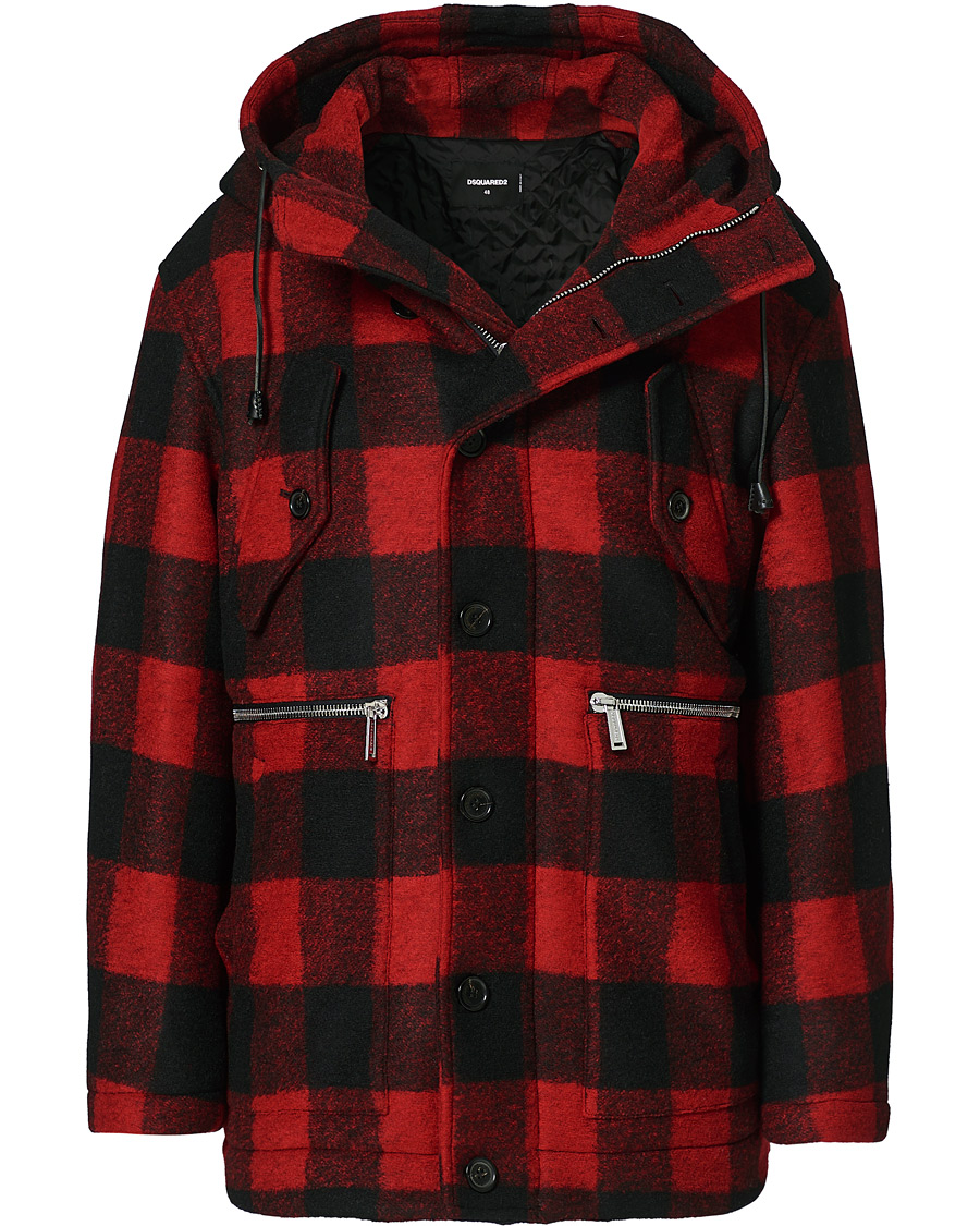 Herre | Jakker | Dsquared2 | Check Logo Jacket Black/Red