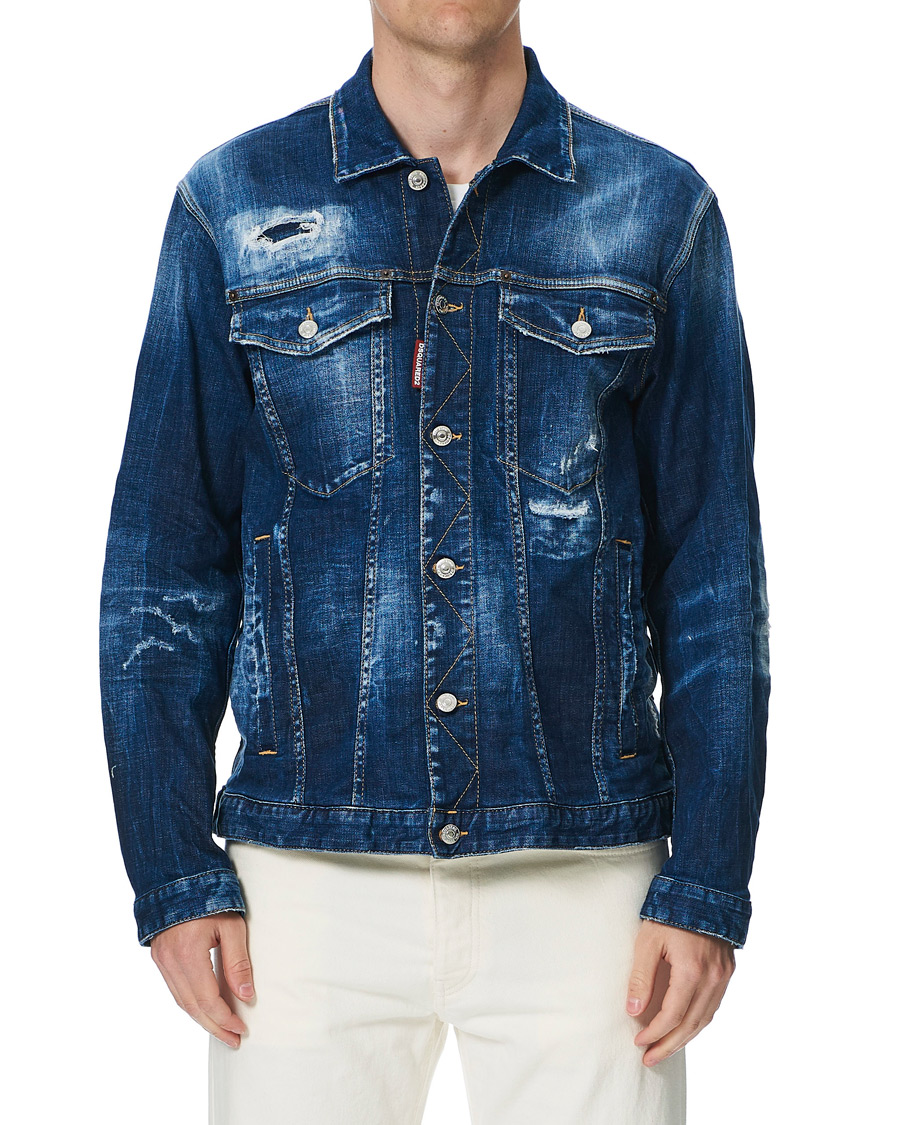 Herre | Jakker | Dsquared2 | Ripped Denim Jacket Indigo