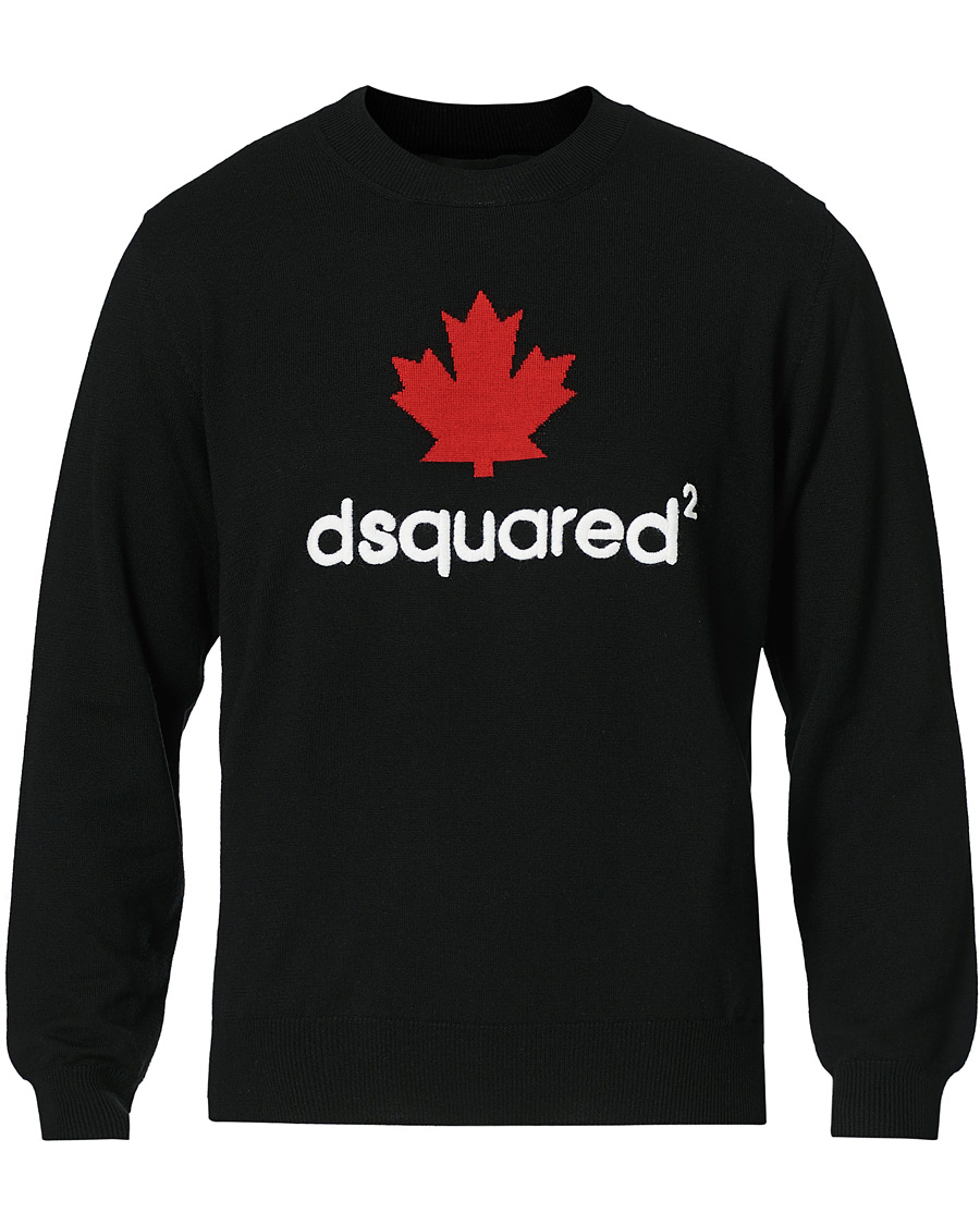 Herre | Gensere | Dsquared2 | Mini D2 Leaf Knitted Sweater Black