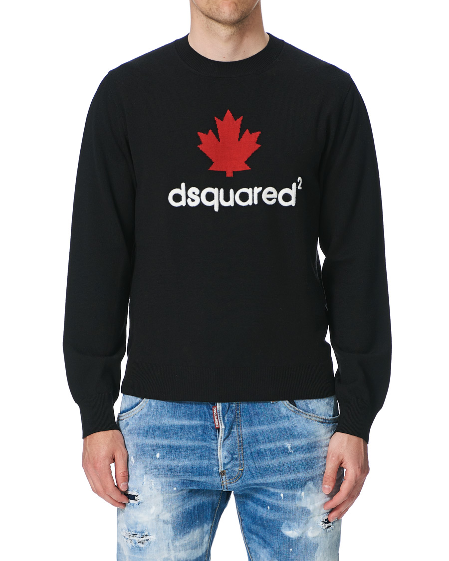 Herre | Gensere | Dsquared2 | Mini D2 Leaf Knitted Sweater Black