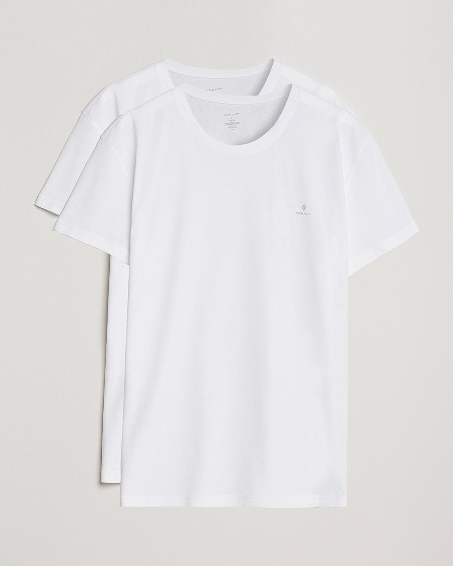 Herre | T-Shirts | GANT | 2-Pack Crew Neck T-Shirt White