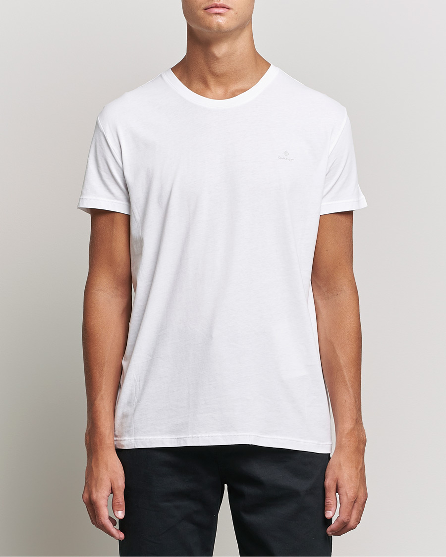 Herre | T-Shirts | GANT | 2-Pack Crew Neck T-Shirt White