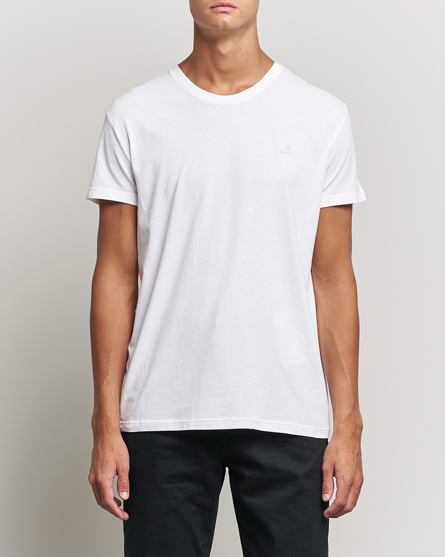 Herre | T-Shirts | GANT | 2-Pack Crew Neck T-Shirt Black/White