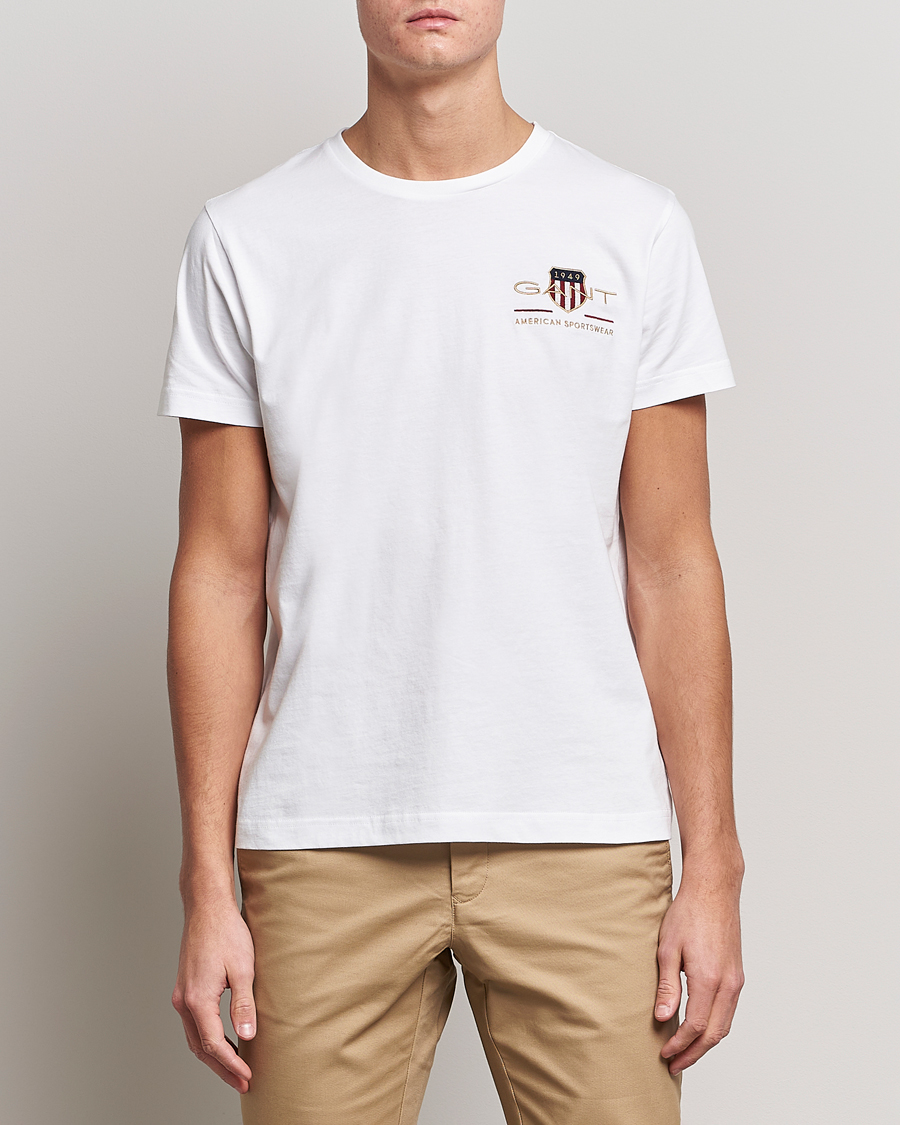 Herre | T-Shirts | GANT | Archive Shield Logo Crew Neck Tee White