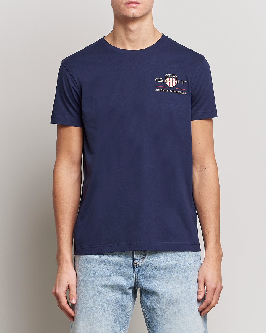 Herre |  | GANT | Archive Shield Logo Crew Neck Tee Evening Blue