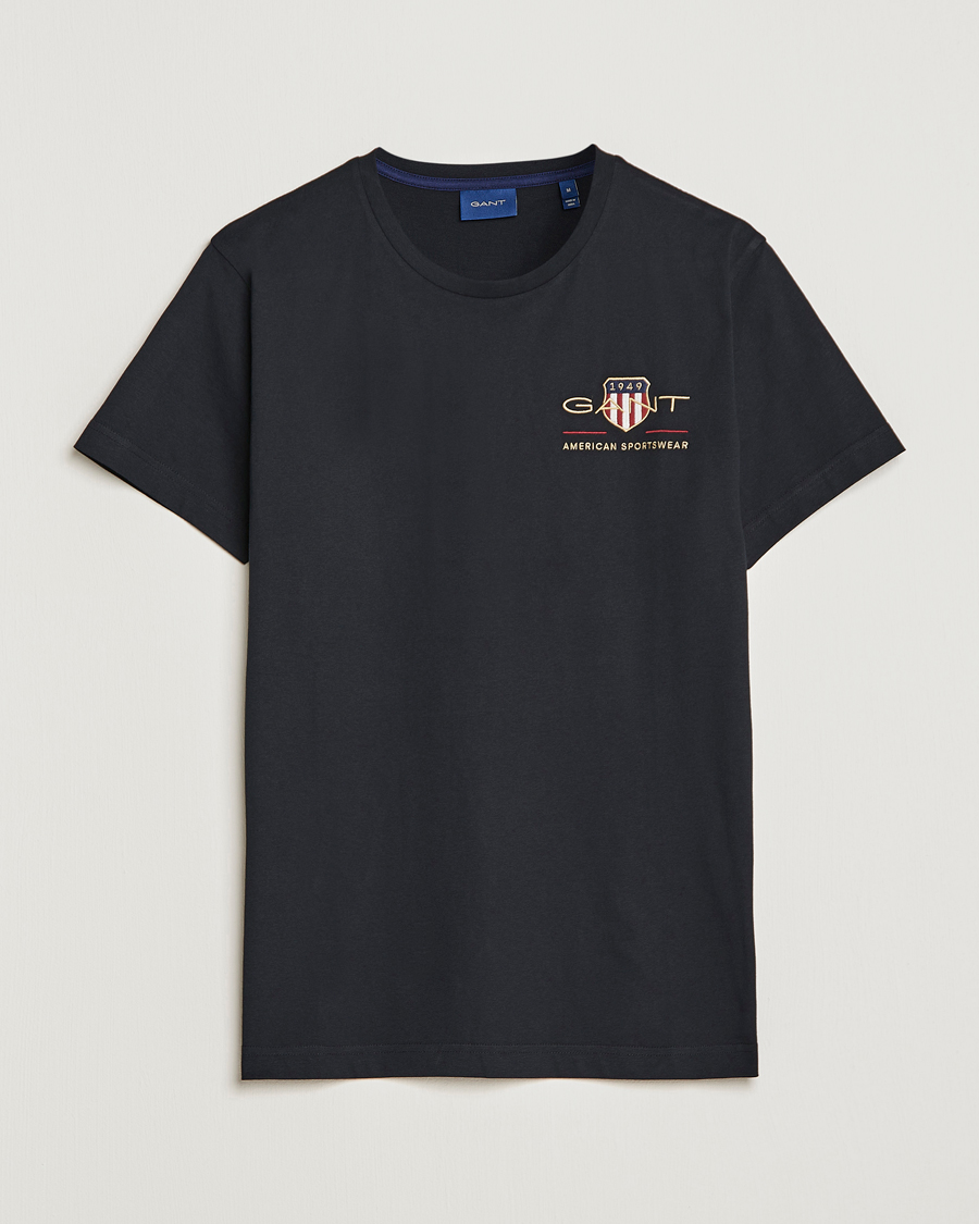 Herre | T-Shirts | GANT | Archive Shield Logo Crew Neck Tee Black