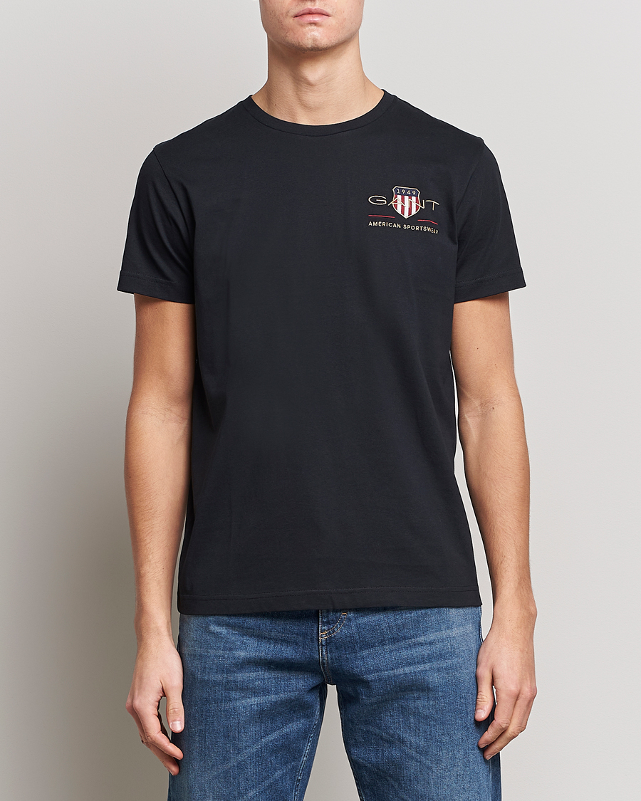 Herre | T-Shirts | GANT | Archive Shield Logo Crew Neck Tee Black