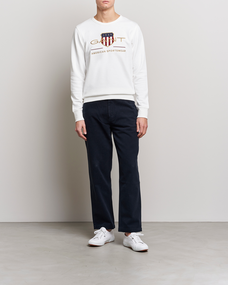 Herre | Gensere | GANT | Archive Shield Crew Neck Sweatershirt Eggshell
