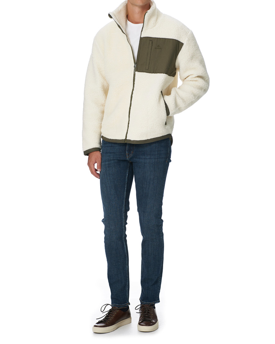 Herre | Gensere | GANT | Fleece Full Zip Jacket Cream