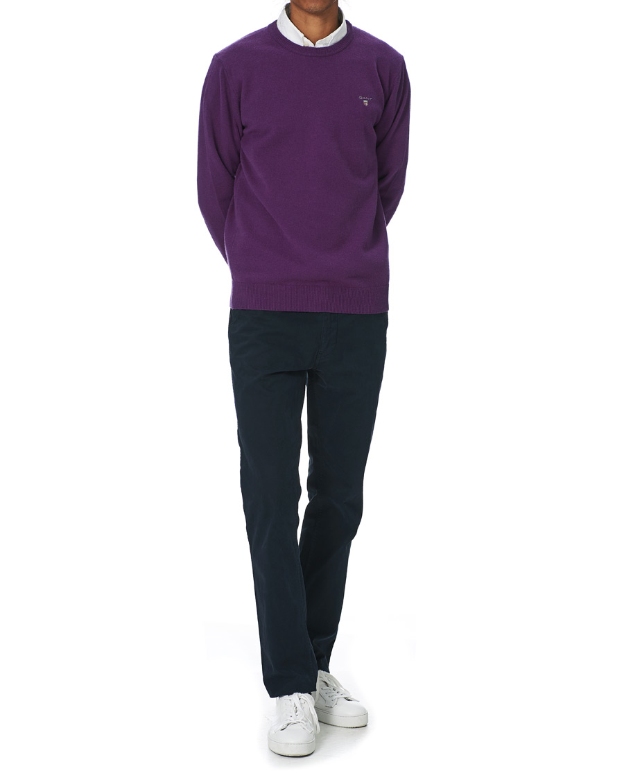 Herre | Gensere | GANT | Lambswool Crew Neck Pullover Imperial Purple