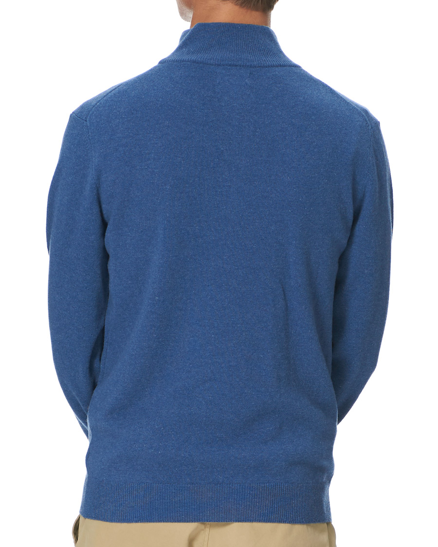 Herre | Gensere | GANT | Lambswool Half Zip Sweater Stone Blue Melange
