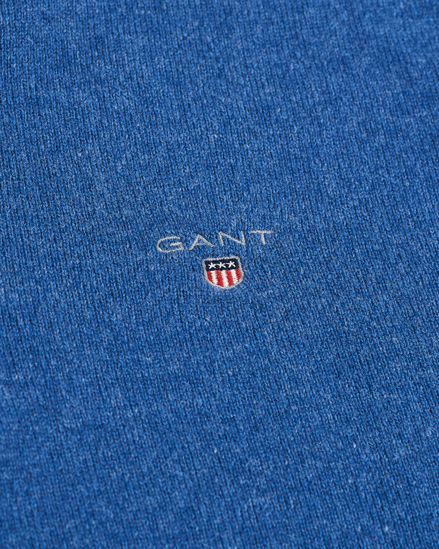 Herre | Gensere | GANT | Lambswool Half Zip Sweater Stone Blue Melange