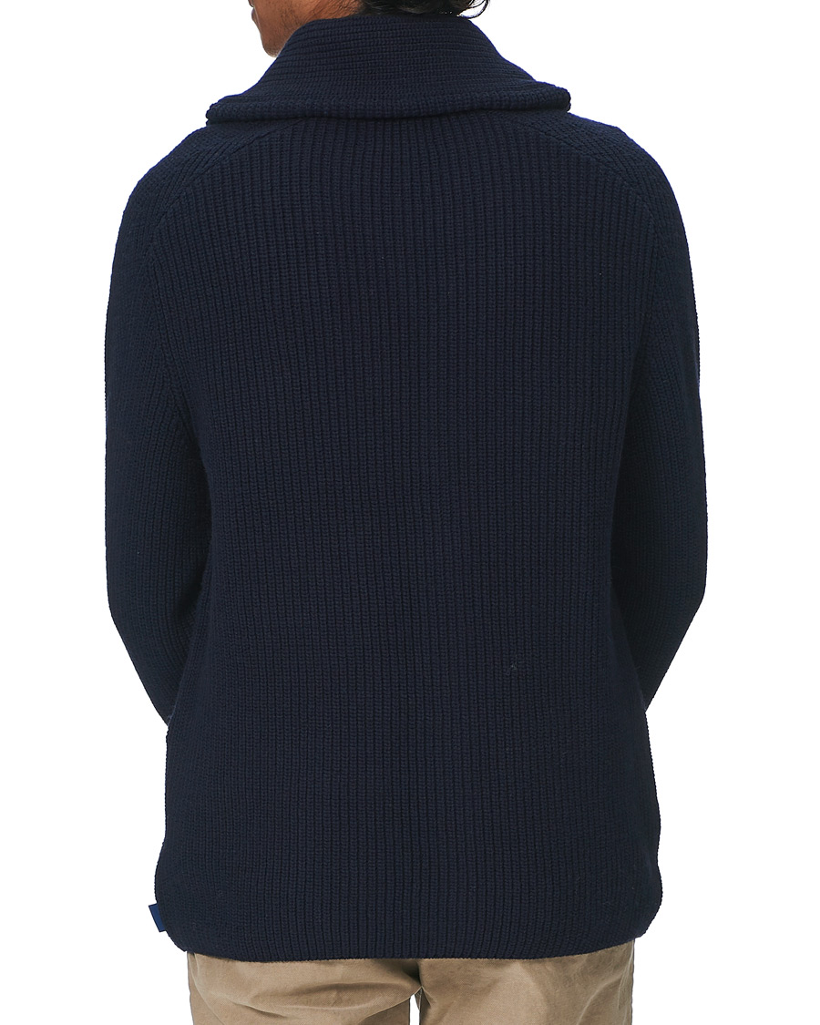 Herre | Gensere | GANT | Mohair Blend Shawl Cardigan Evening Blue