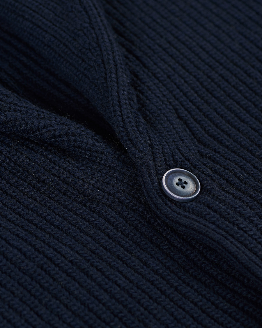 Herre | Gensere | GANT | Mohair Blend Shawl Cardigan Evening Blue