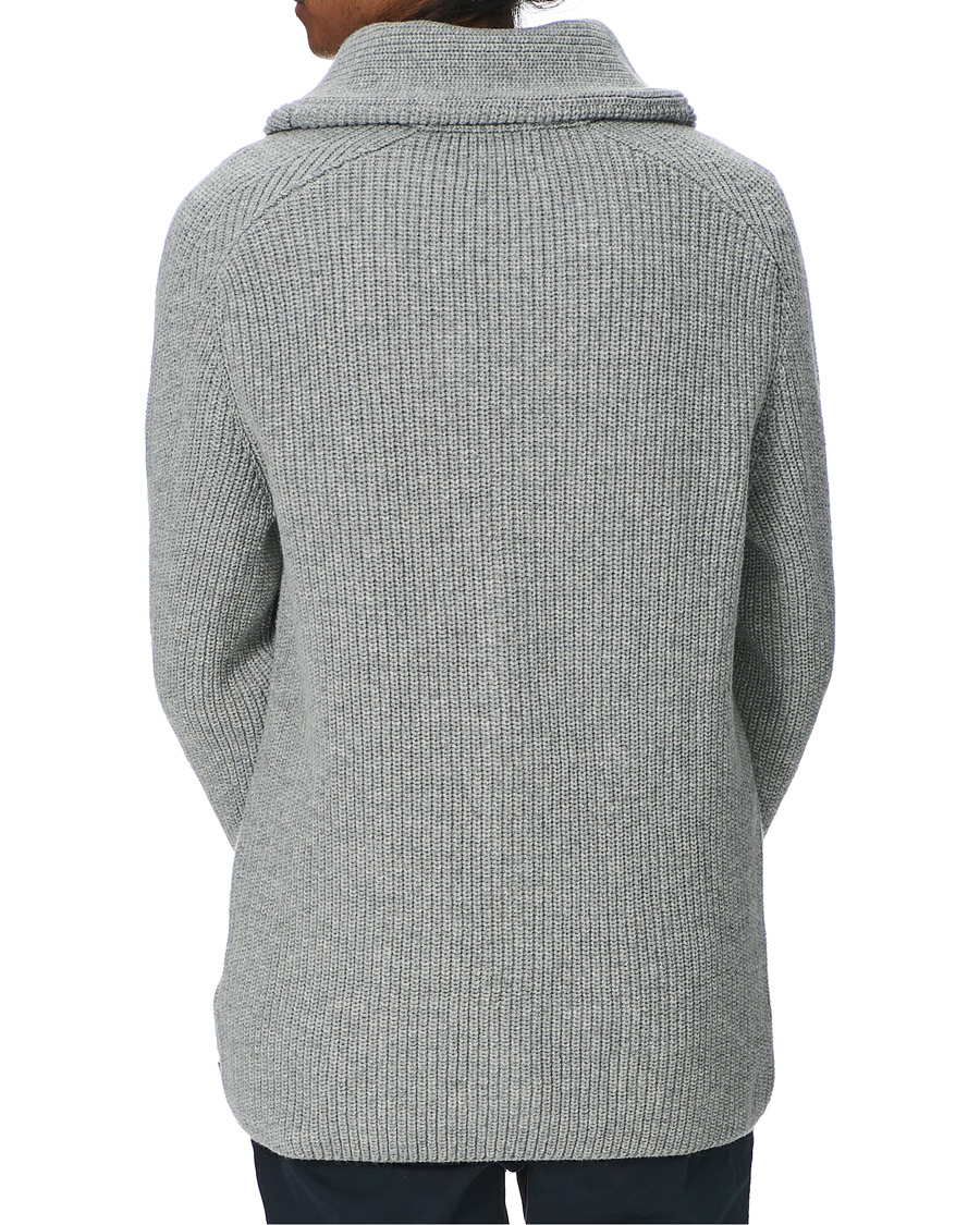 Herre | Gensere | GANT | Mohair Blend Shawl Cardigan Grey Melange