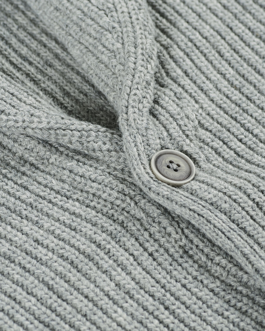 Herre | Gensere | GANT | Mohair Blend Shawl Cardigan Grey Melange