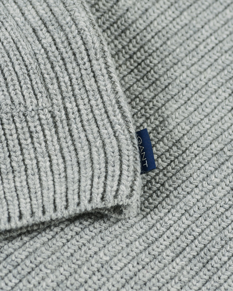 Herre | Gensere | GANT | Mohair Blend Shawl Cardigan Grey Melange