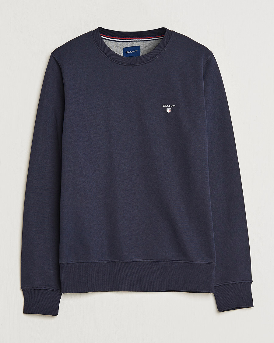 Herre | Gensere | GANT | Original Shield Logo Crew Neck Sweatshirt Evening Blue