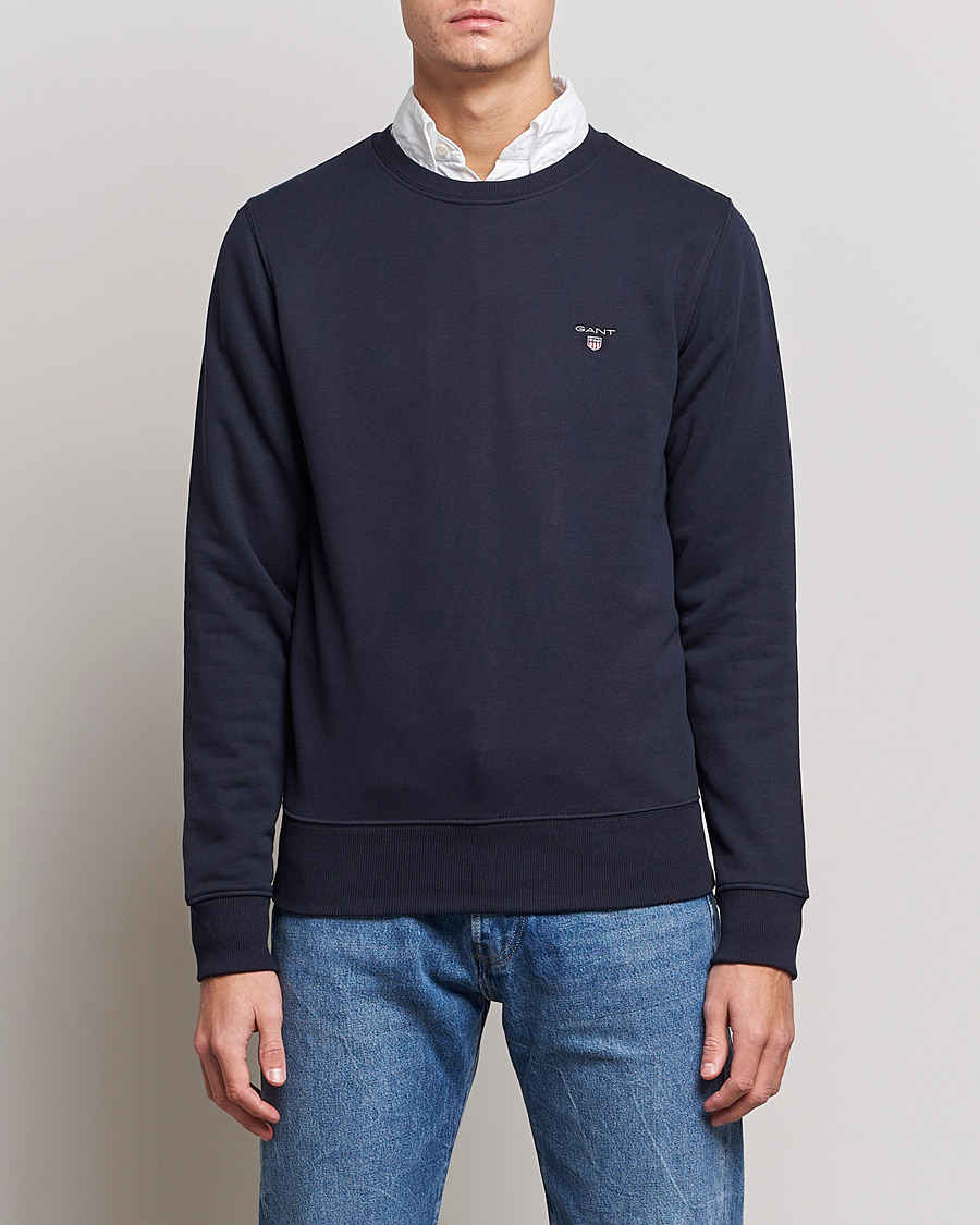 Herre | Gensere | GANT | Original Shield Logo Crew Neck Sweatshirt Evening Blue