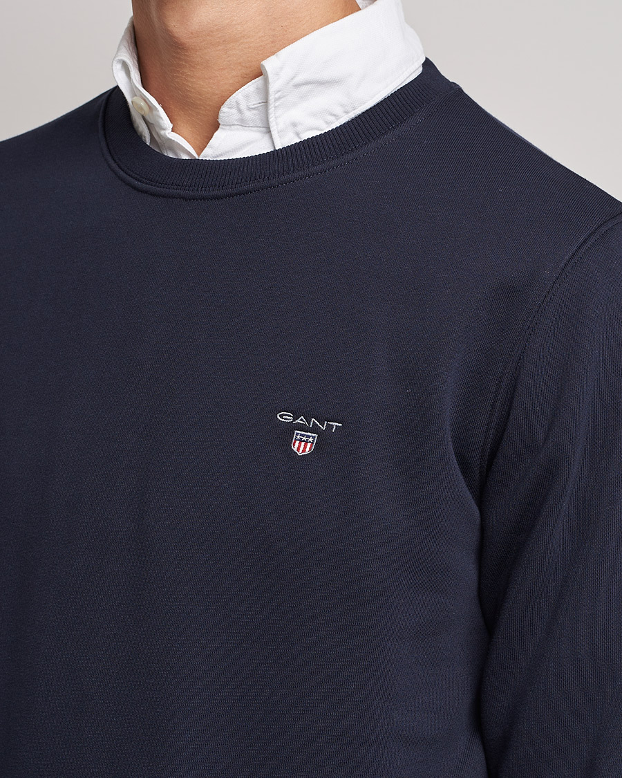 Herre | Gensere | GANT | Original Shield Logo Crew Neck Sweatshirt Evening Blue