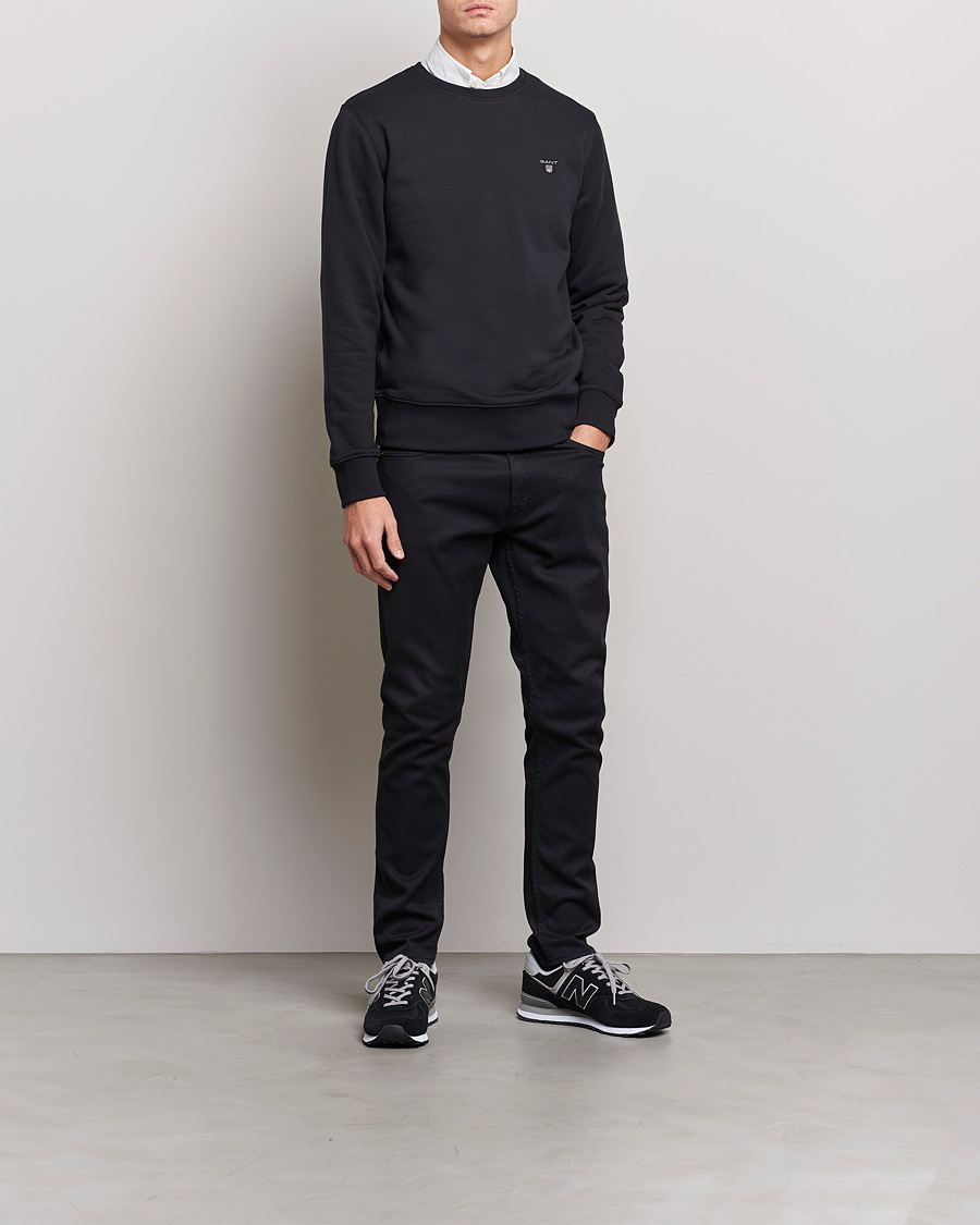 Herre | Gensere | GANT | Original Shield Logo Crew Neck Sweatshirt Black