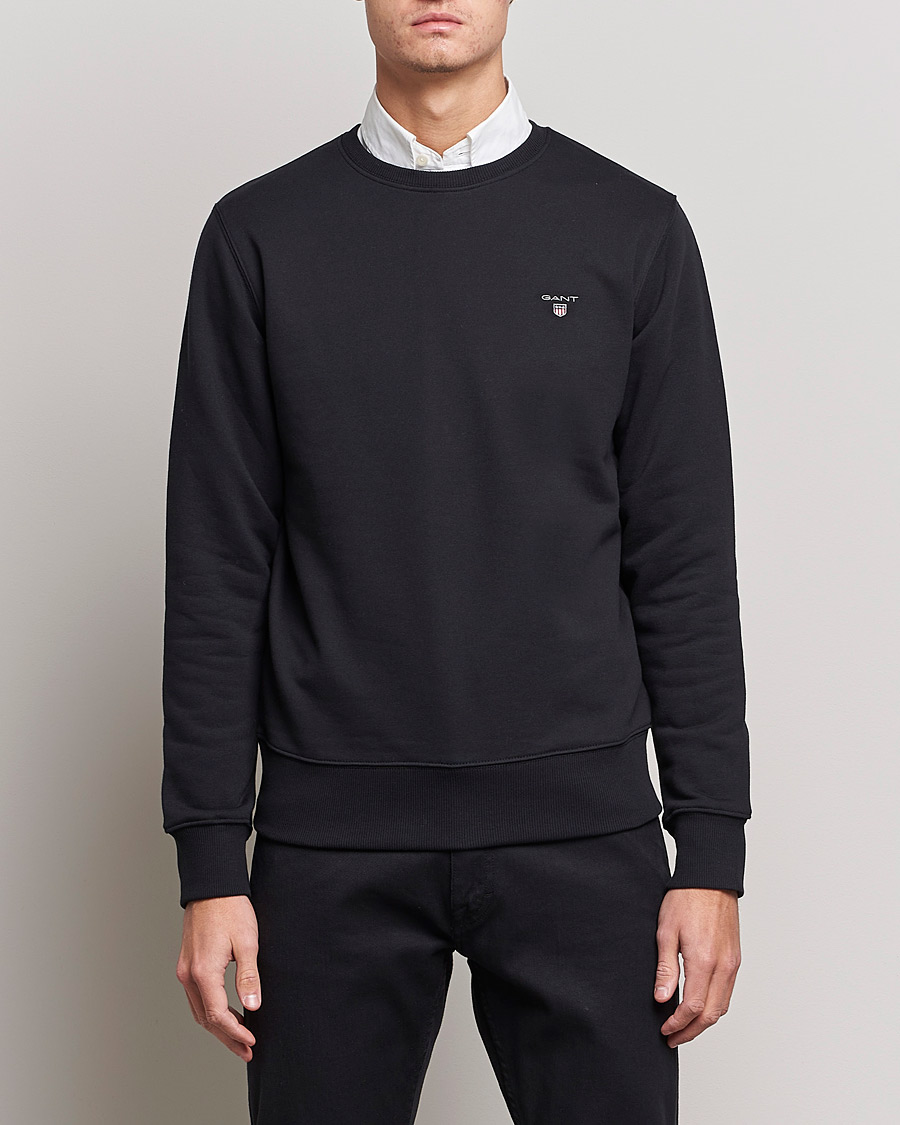 Herre |  | GANT | Original Shield Logo Crew Neck Sweatshirt Black