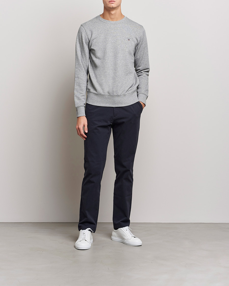Herre | Gensere | GANT | Original Crew Neck Sweatshirt Grey Melange