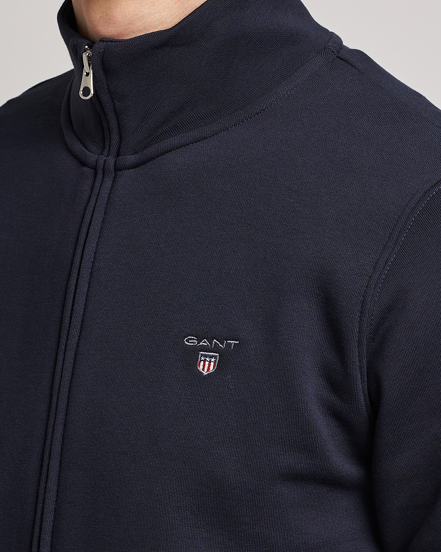 Herre | Gensere | GANT | Original Shield Logo Full-Zip Sweater Evening Blue