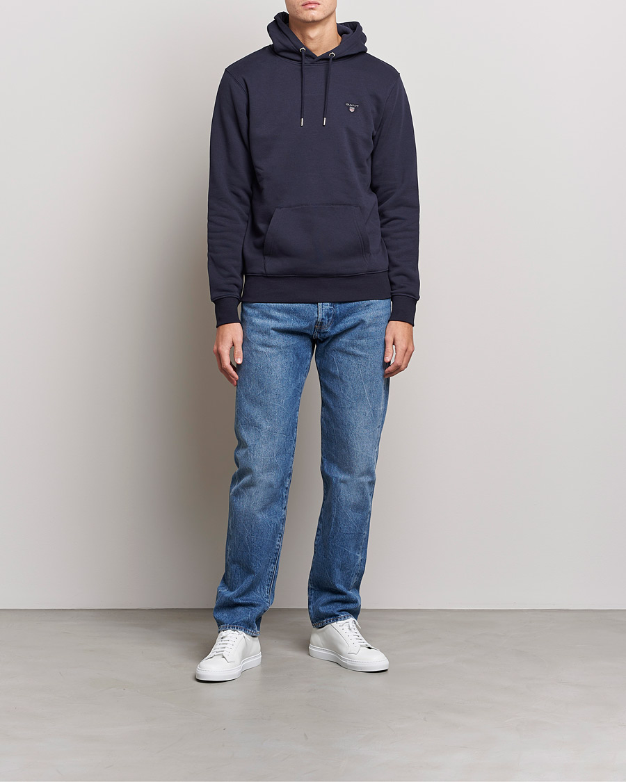 Herre | Gensere | GANT | Original Shield Logo Hoodie Evening Blue