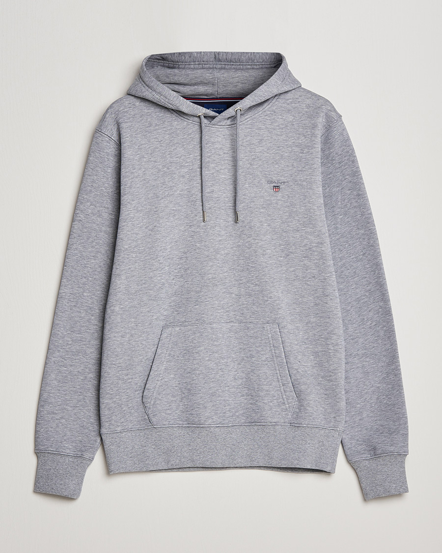 Herre | Gensere | GANT | Original Shield Logo Hoodie Grey Melange