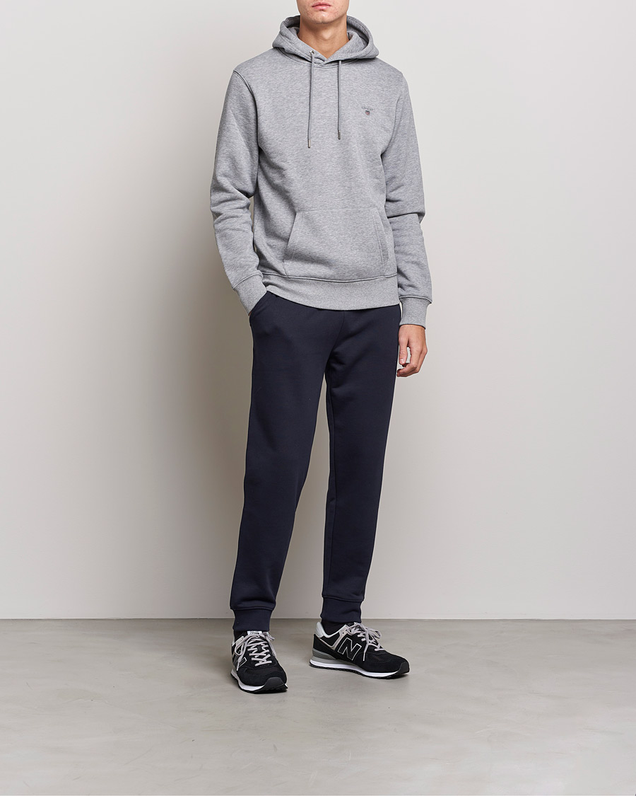 Herre | Gensere | GANT | Original Shield Logo Hoodie Grey Melange