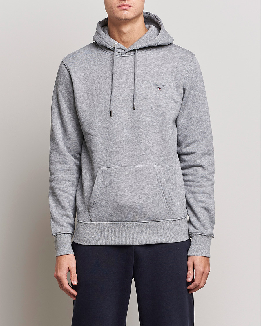 Herre |  | GANT | Original Shield Logo Hoodie Grey Melange