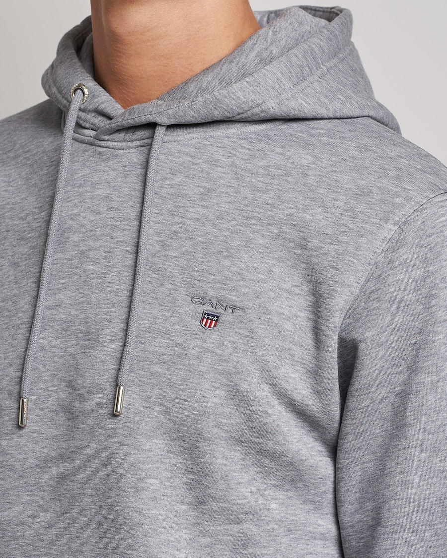 Herre | Gensere | GANT | Original Shield Logo Hoodie Grey Melange