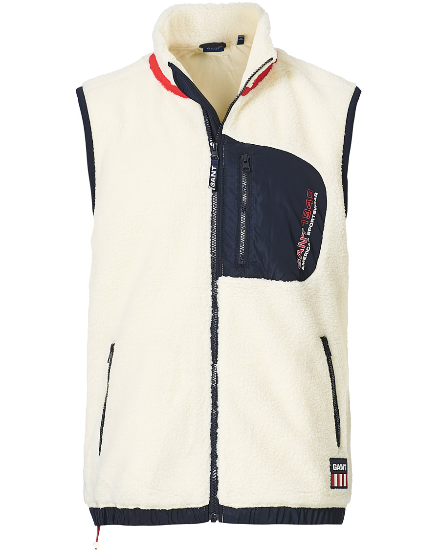 Herre | Jakker | GANT | Sherpa Fleece Vest Off White
