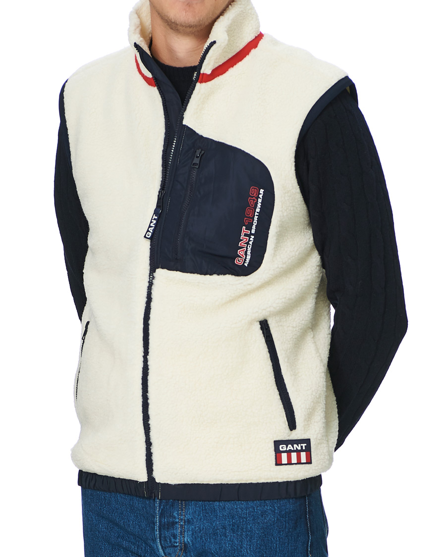 Herre | Jakker | GANT | Sherpa Fleece Vest Off White