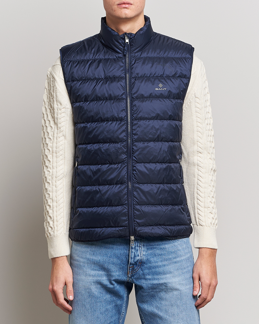 Herre | Vester | GANT | The Light Down Gilet Evening Blue