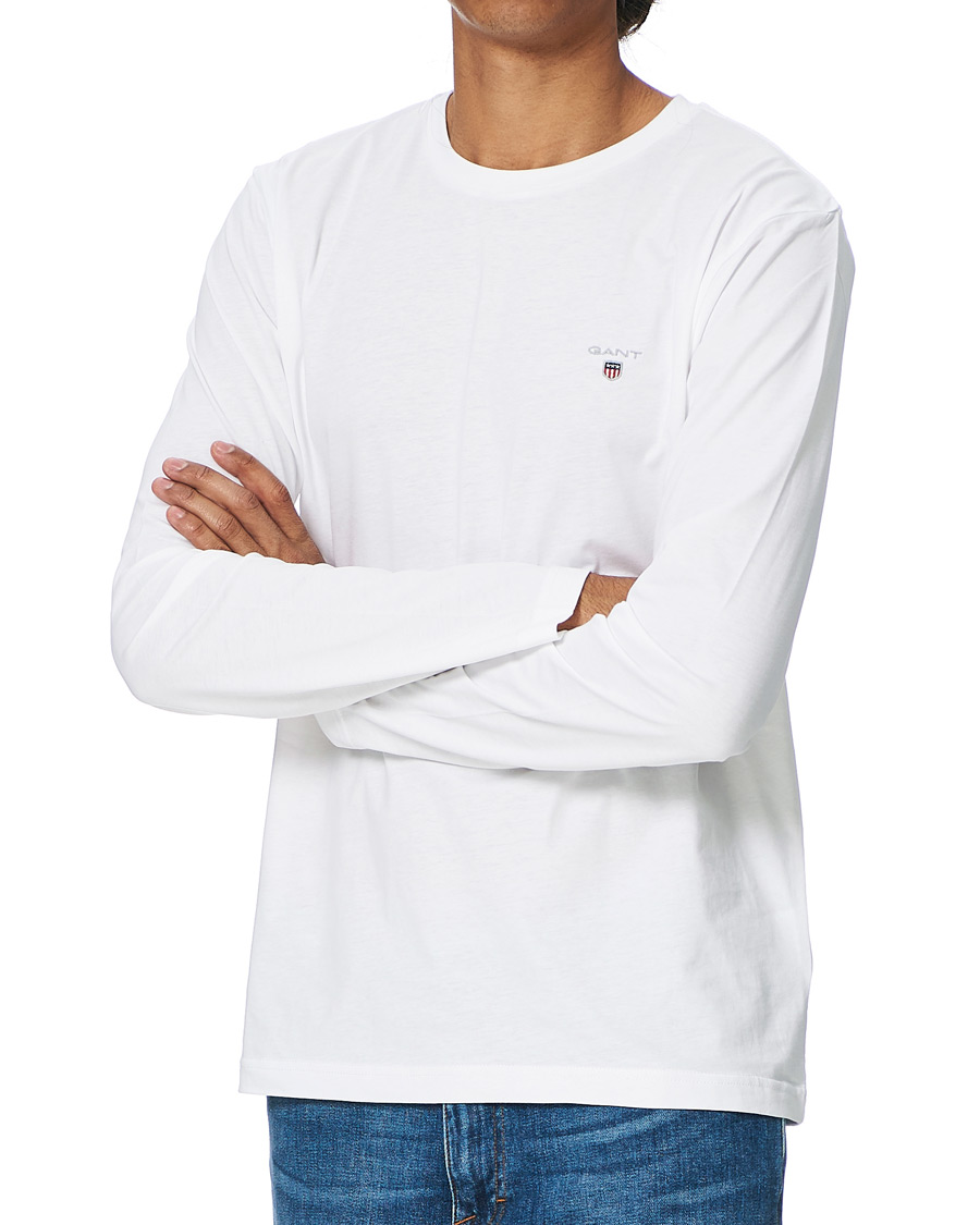 Herre | T-Shirts | GANT | The Original Long Sleeve Tee White