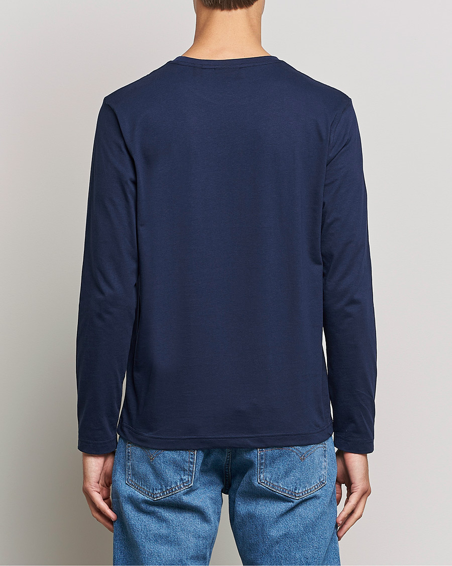 Herre | T-Shirts | GANT | The Original Long Sleeve T-shirt Evening Blue