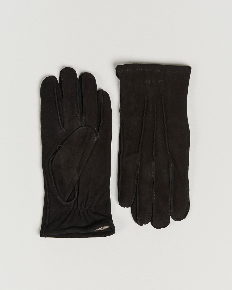 Herre | GANT Classic Suede Gloves Black | GANT | Classic Suede Gloves Black