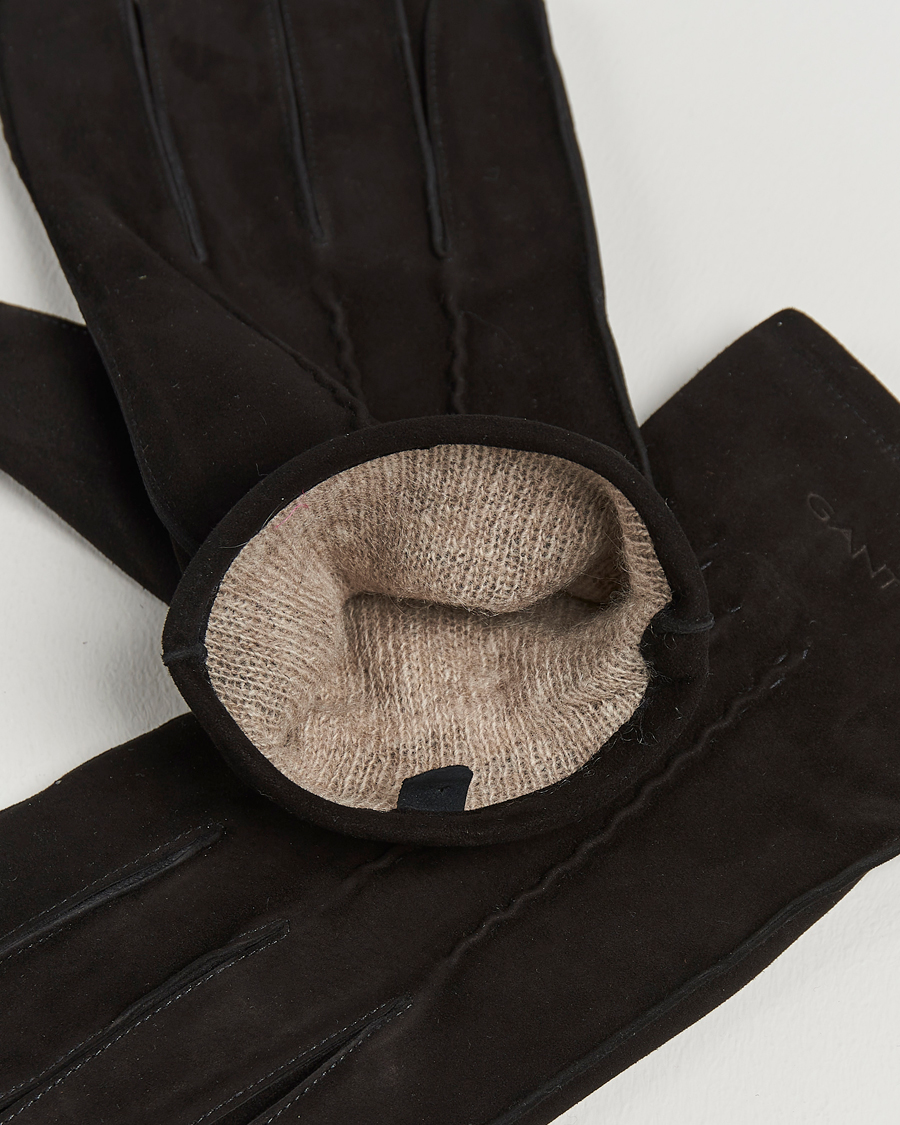 Herre | GANT Classic Suede Gloves Black | GANT | Classic Suede Gloves Black