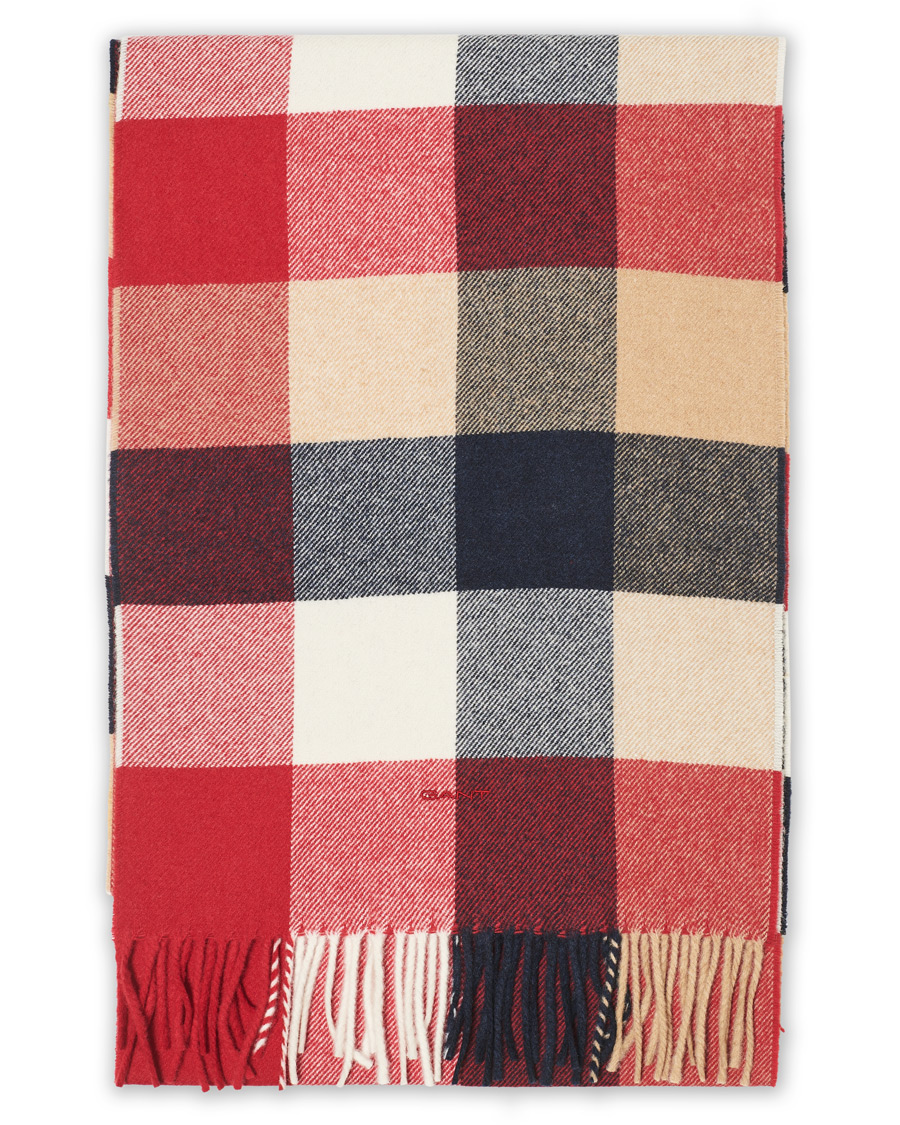 Herre | GANT Multi Check Scarf Equestrian Red | GANT | Multi Check Scarf Equestrian Red