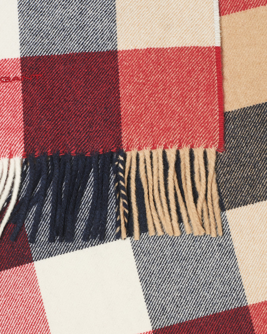 Herre | GANT Multi Check Scarf Equestrian Red | GANT | Multi Check Scarf Equestrian Red