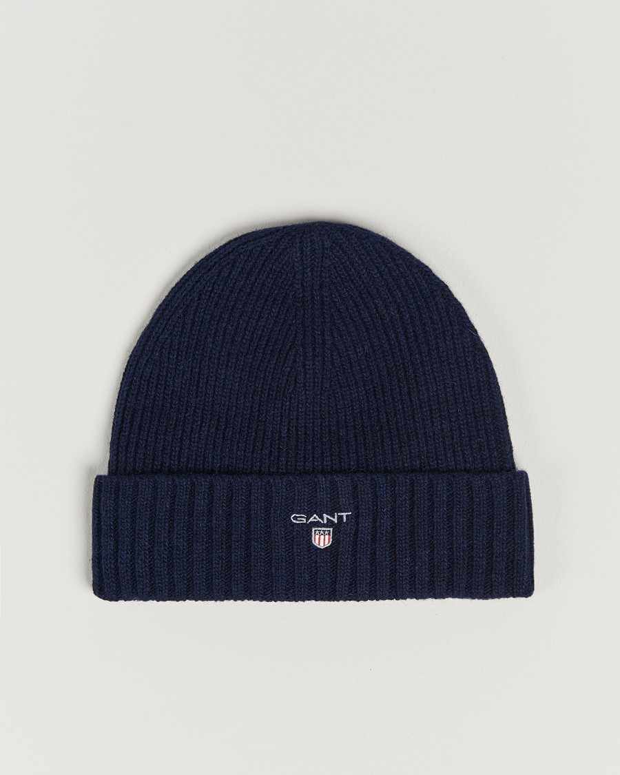 Herre | GANT Wool Lined Beanie Marine | GANT | Wool Lined Beanie Marine