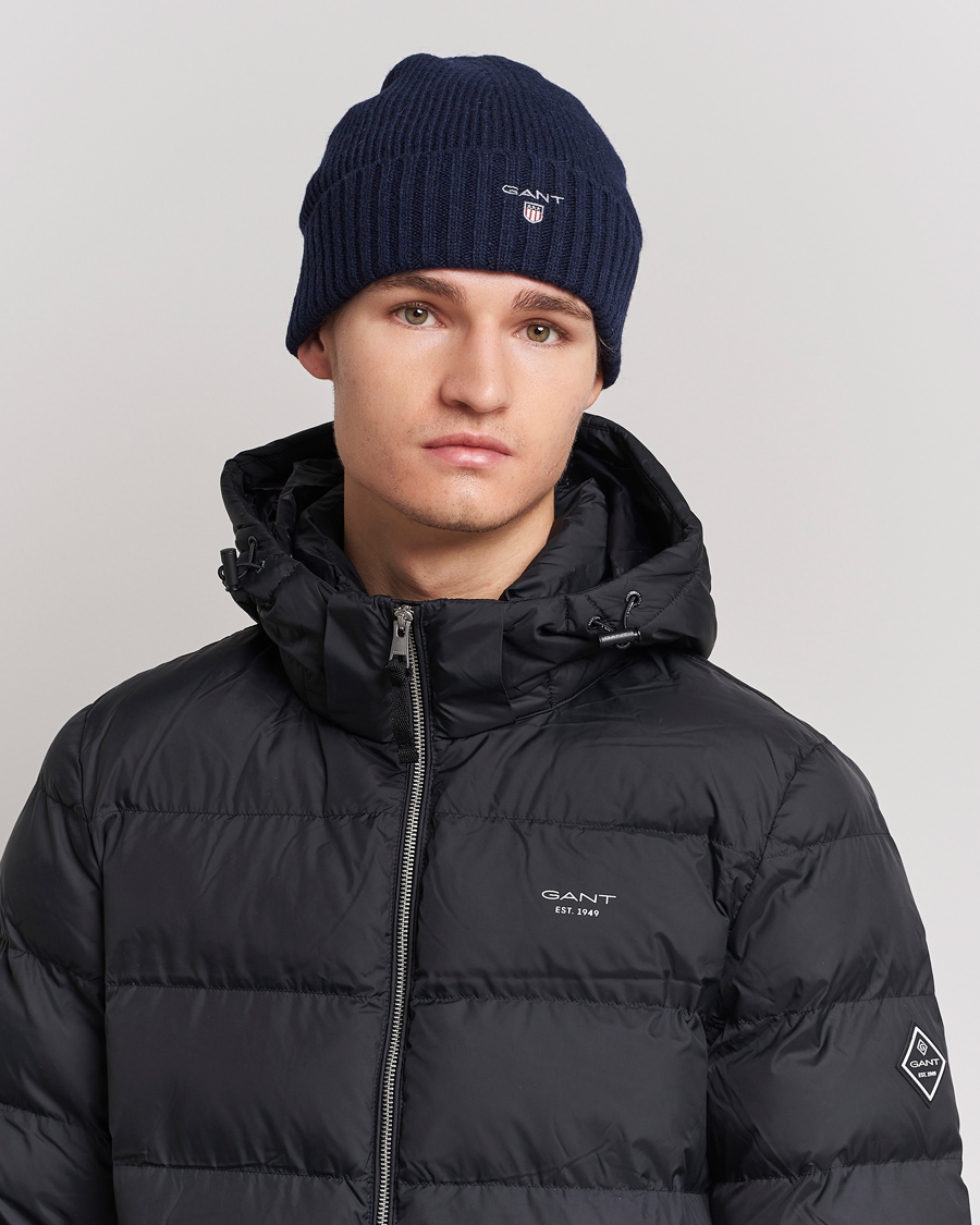 Herre | | GANT | Wool Lined Beanie Marine