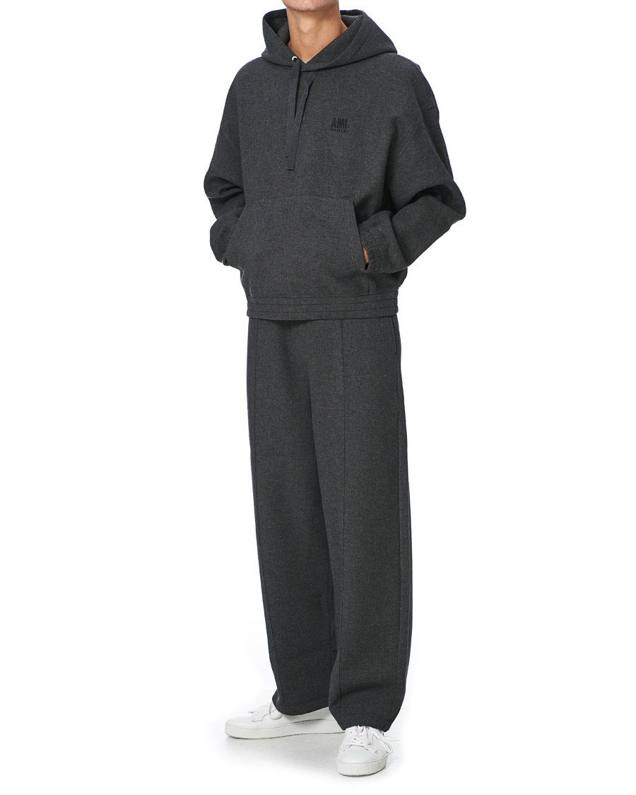 Herre | Gensere | AMI | Oversize Wool Blend Hoodie Dark Grey Melange
