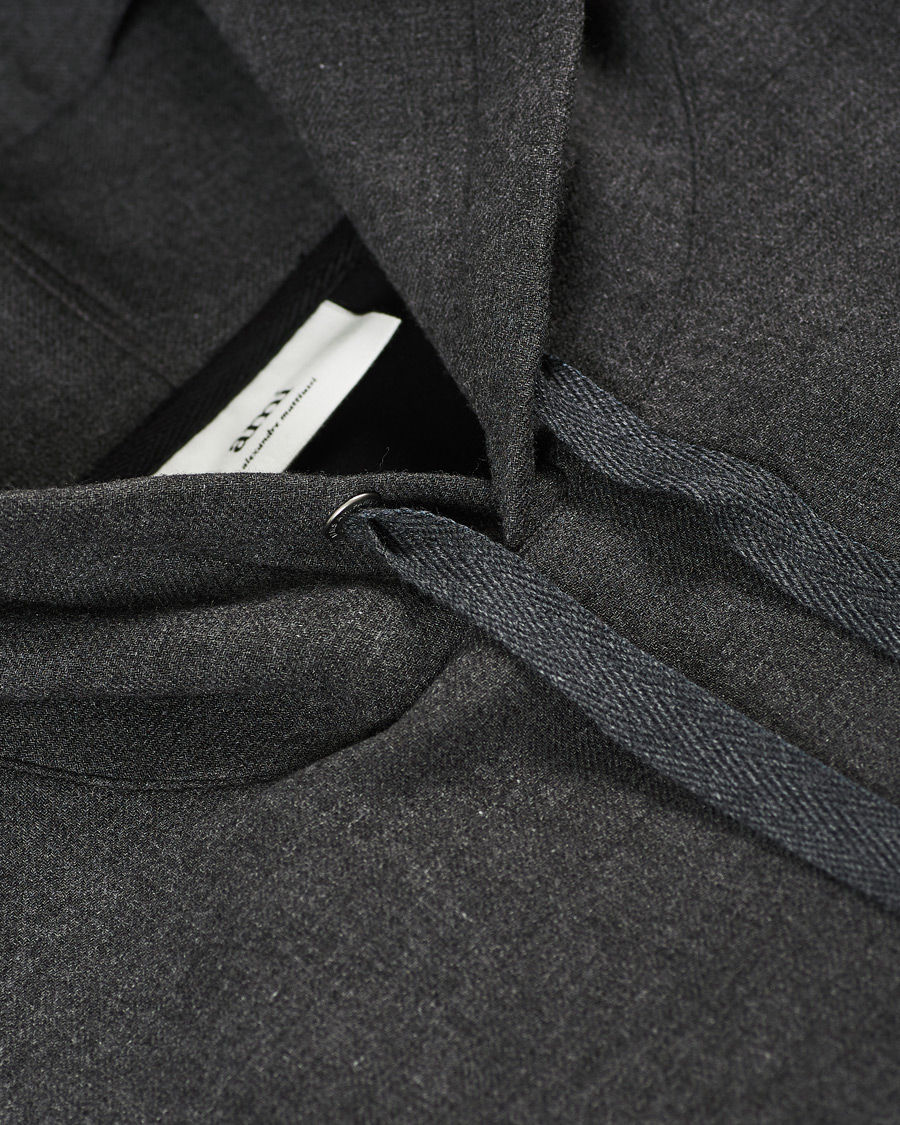 Herre | Gensere | AMI | Oversize Wool Blend Hoodie Dark Grey Melange