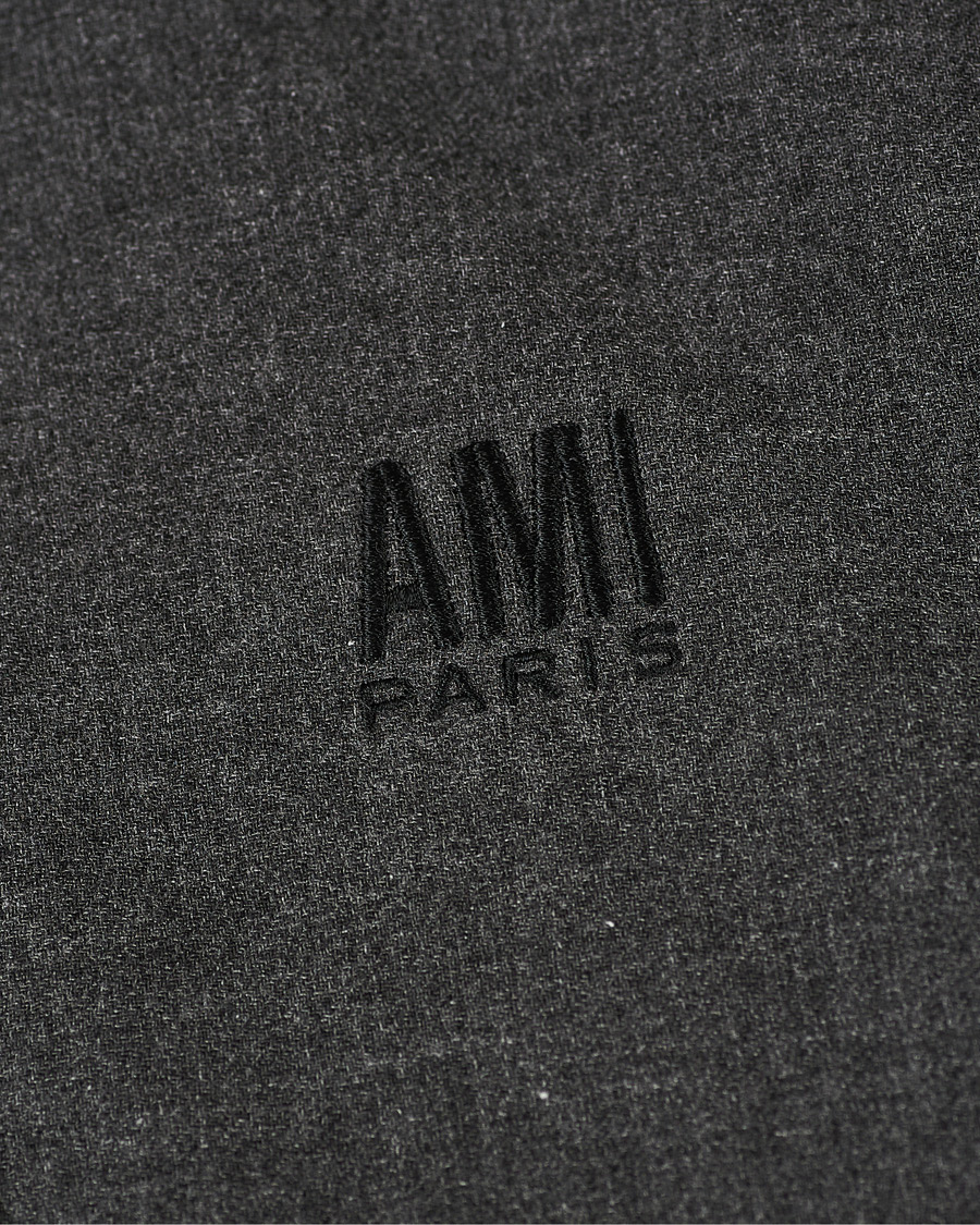Herre | Gensere | AMI | Oversize Wool Blend Hoodie Dark Grey Melange