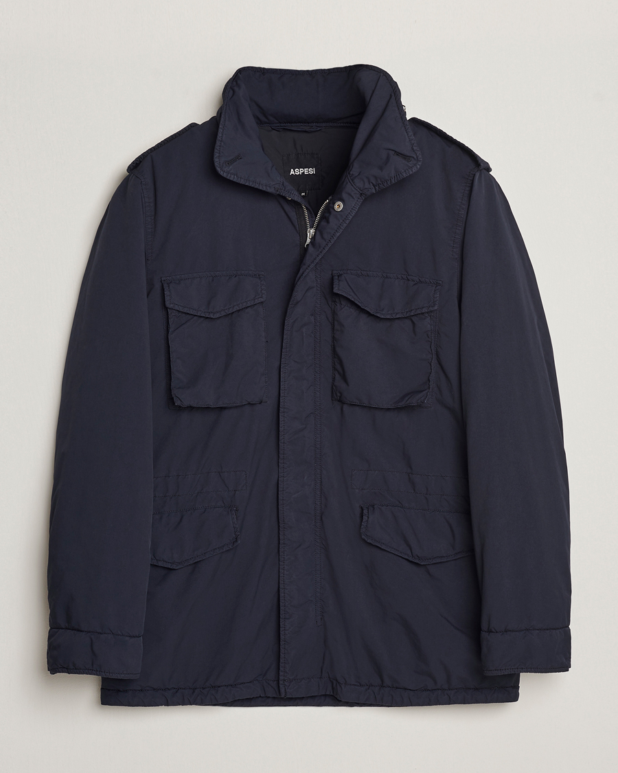 Herre | Jakker | Aspesi | Garment Dyed Field Jacket Navy
